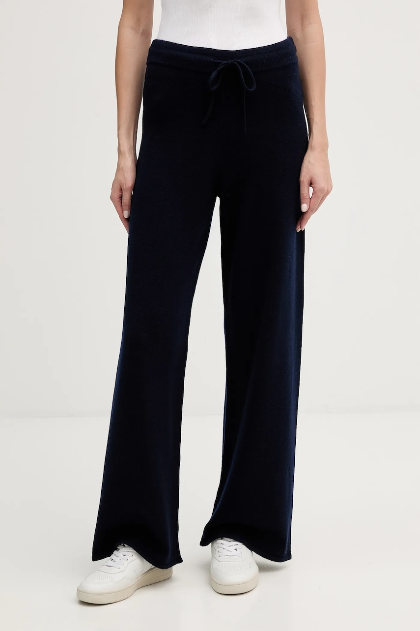 MC2 Saint Barth pantaloni de trening de lână culoarea bleumarin, uni, CBN0002