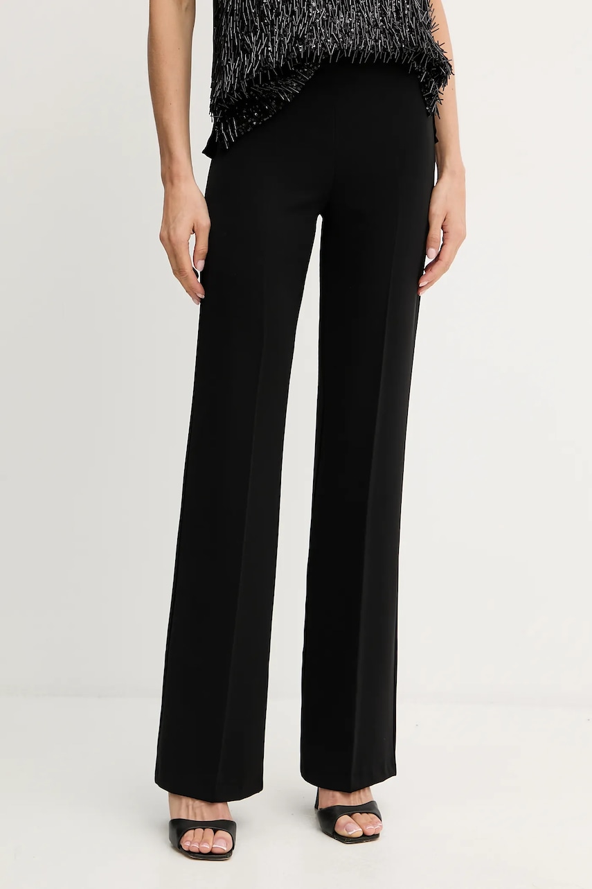 Levně Kalhoty Twinset dámské, černá barva, zvony, high waist, 252TF2013