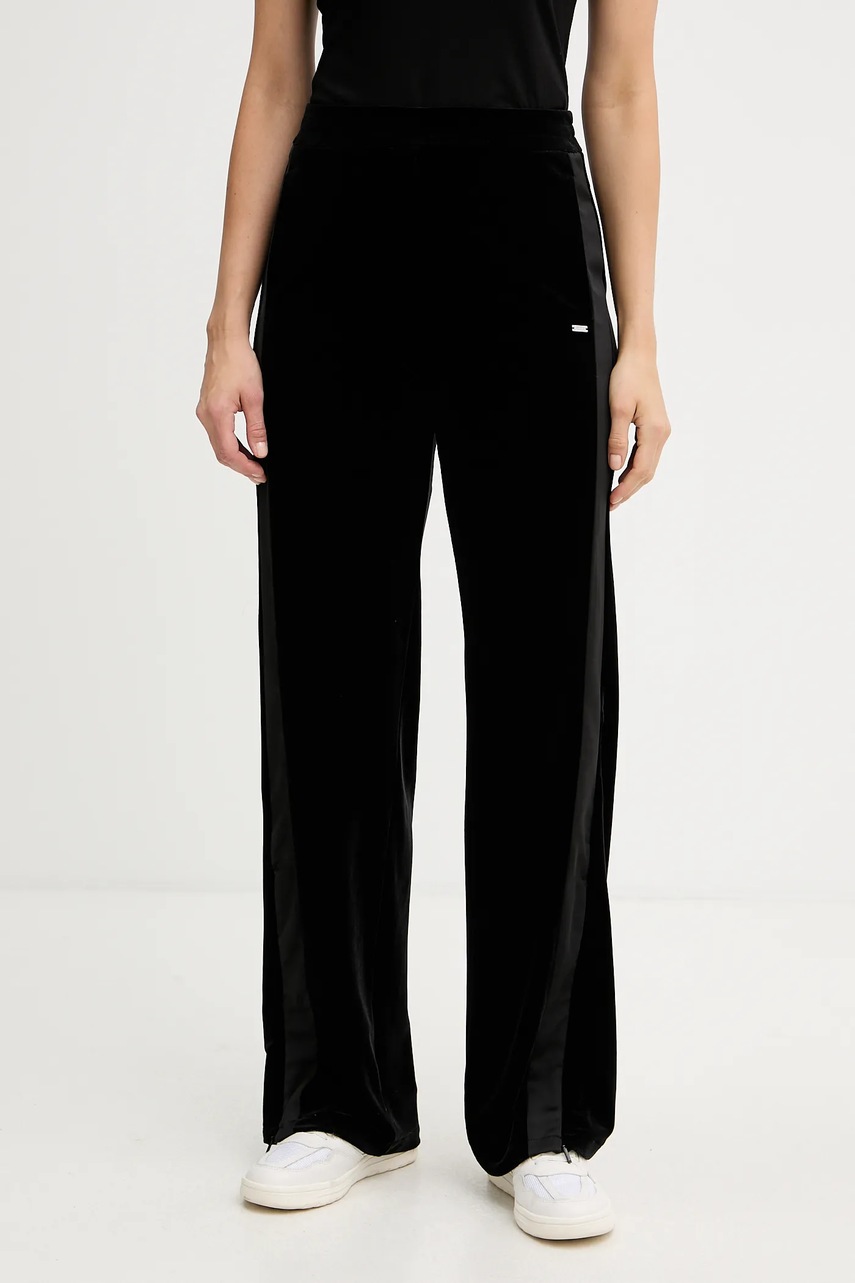 Armani Exchange pantaloni de trening din velur culoarea negru, uni, XW000790 AF16147