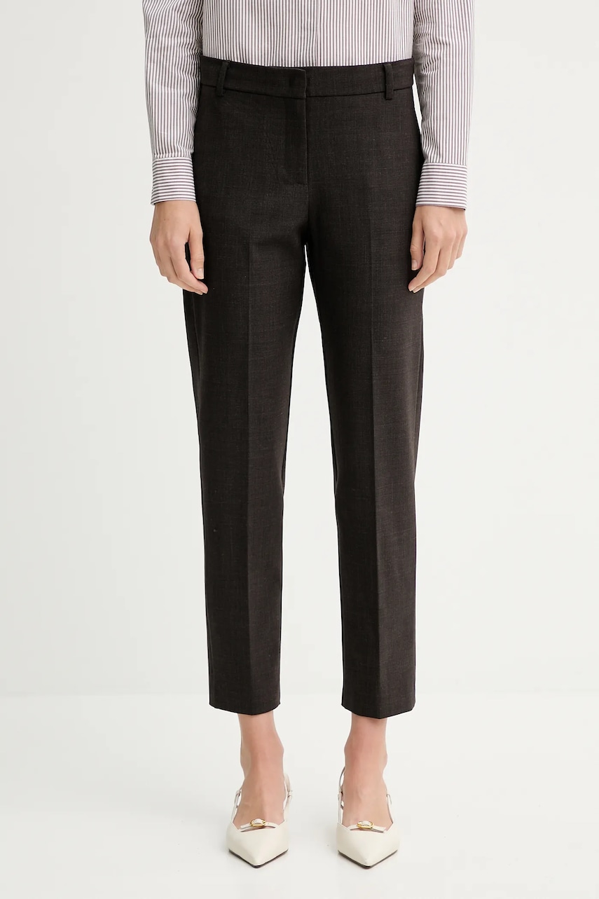 MAX&Co. pantaloni culoarea maro, lat, high waist, 2526136032200