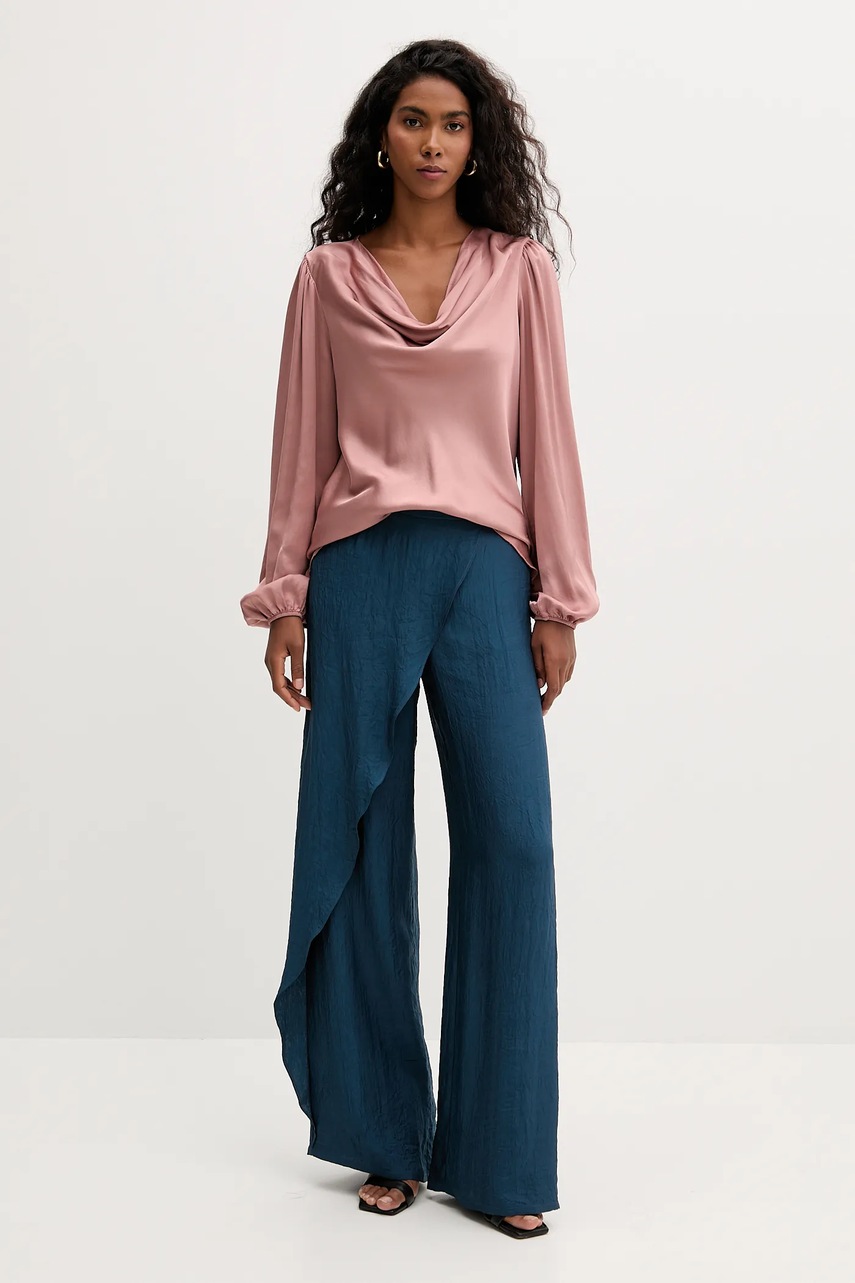 Брюки MAX&Co. цвет бирюзовый широкие высокая посадка 2526136081200