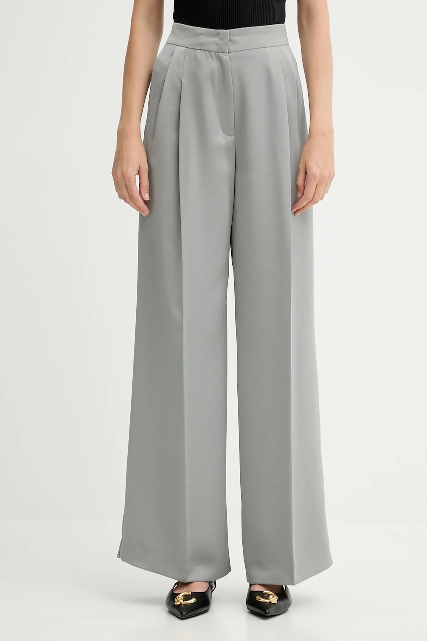MAX&Co. pantaloni culoarea gri, lat, high waist, 2526136091200