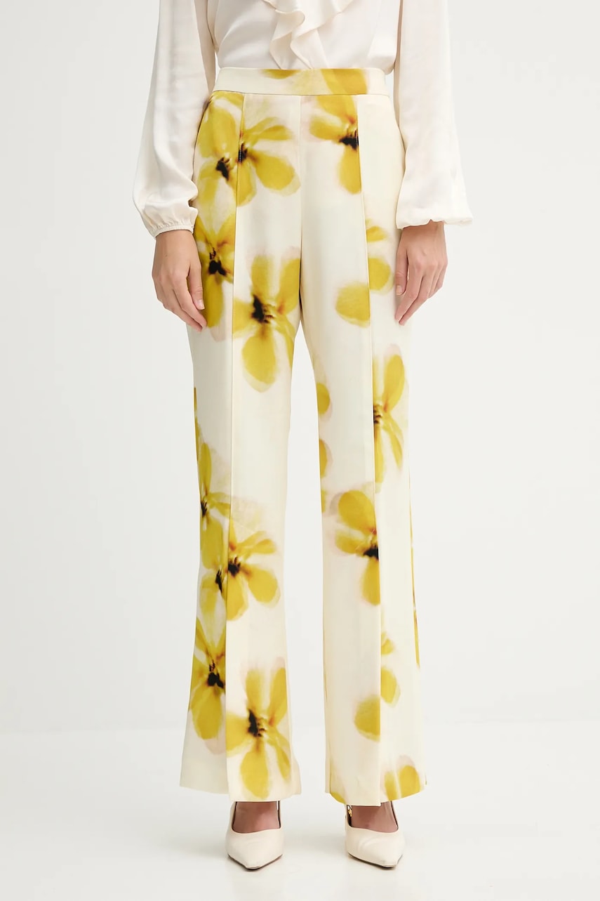 MAX&Co. pantaloni culoarea bej, lat, high waist, 2526136101200