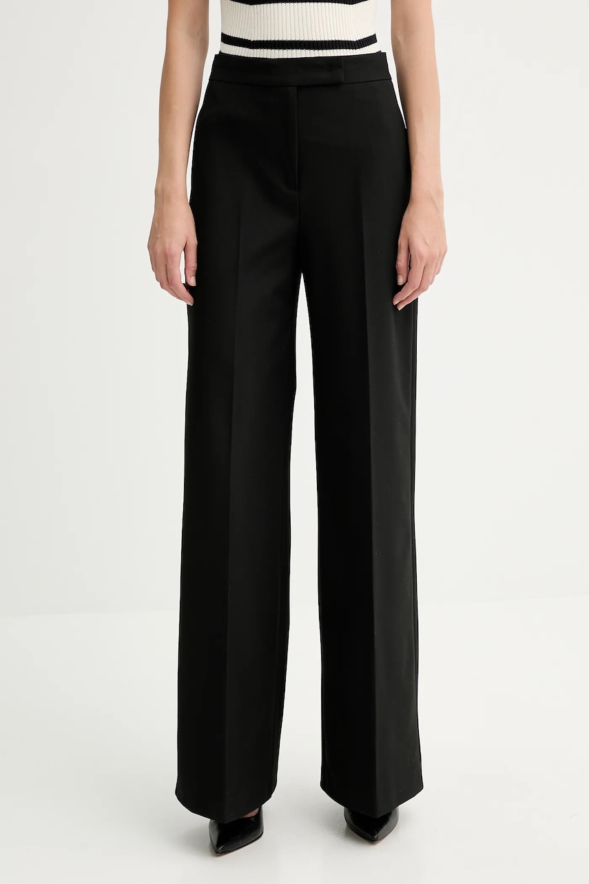 MAX&Co. pantaloni culoarea negru, lat, high waist, 2528136014200