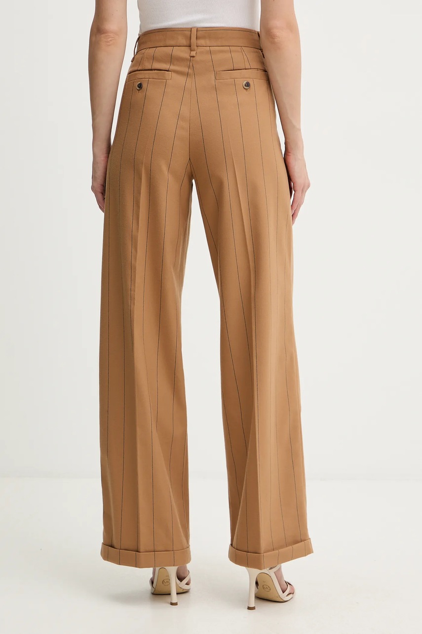 Брюки MAX&Co. цвет коричневый прямые высокая посадка 2526136053200