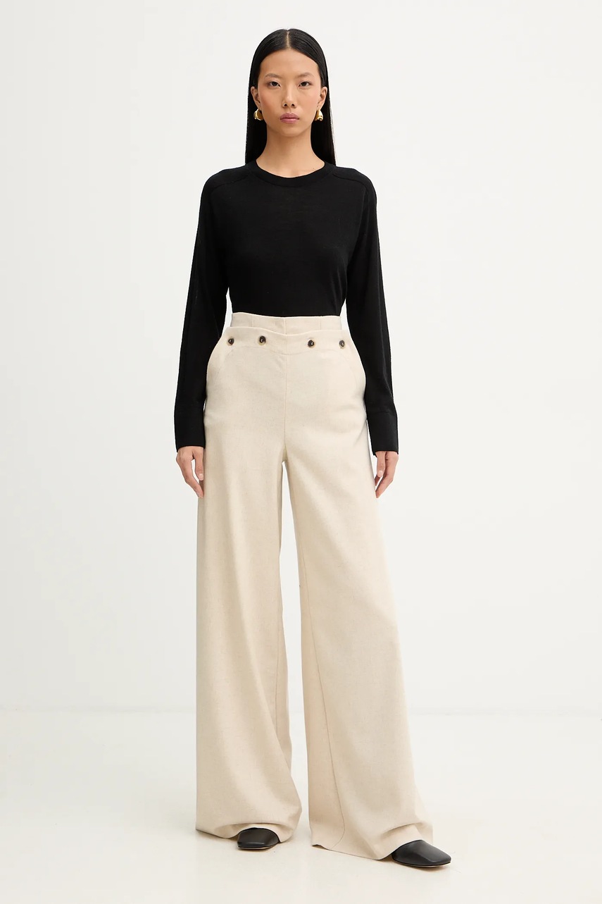 Παντελόνι MAX&Co. χρώμα: μπεζ, 2526136124200 φωτογραφία