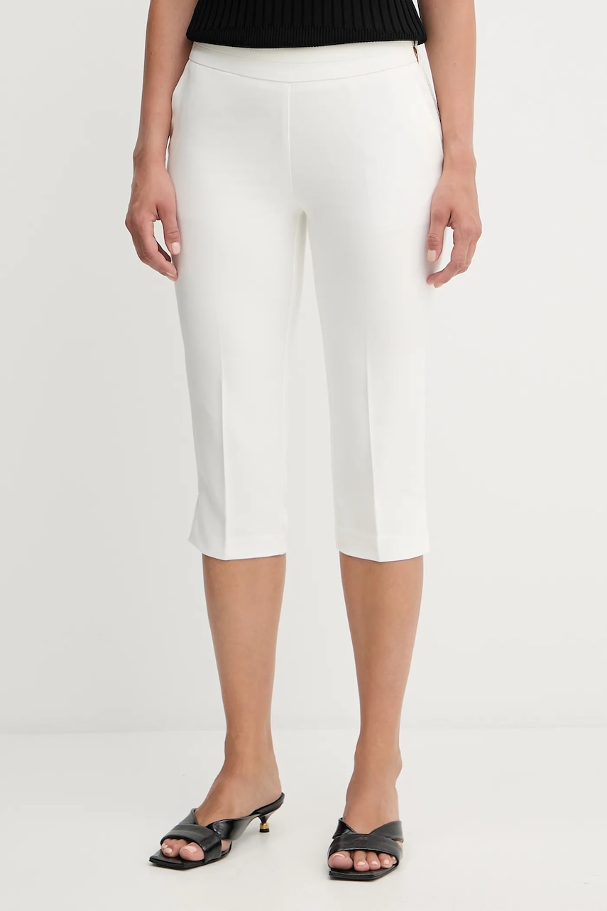 Morgan pantaloni culoarea alb, drept, high waist, PCAP.F