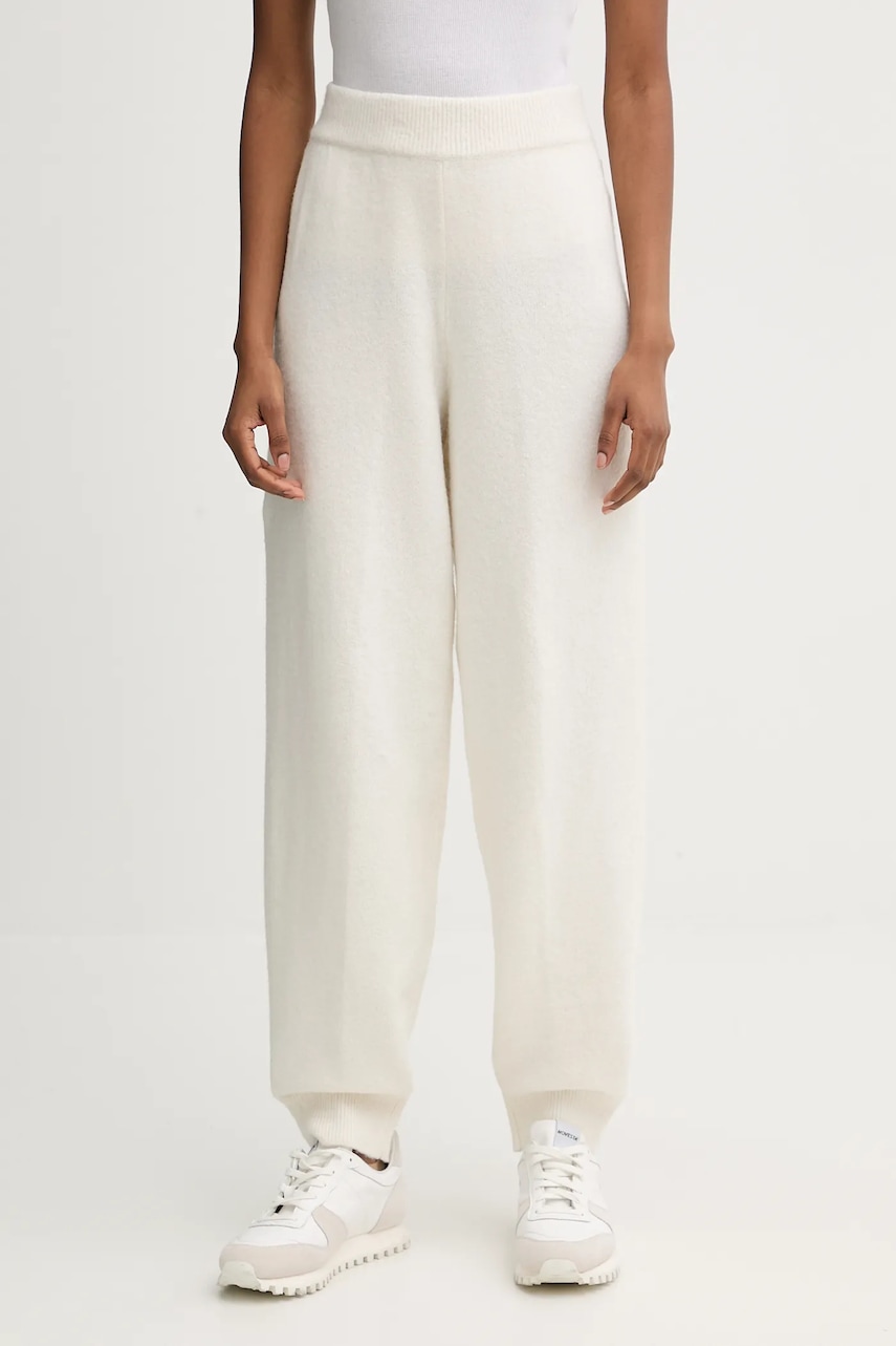 Levně Kalhoty Calvin Klein Underwear dámské, béžová barva, LV00QS7569