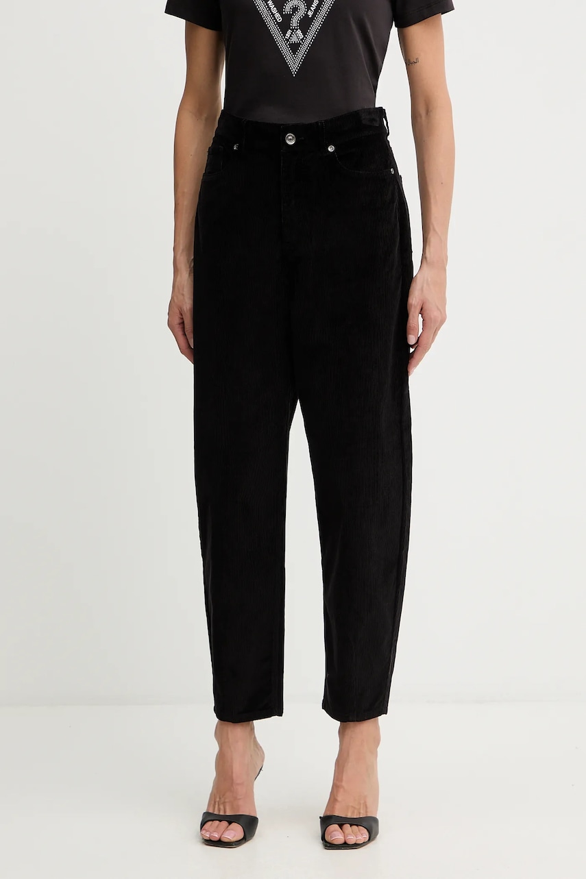 Levně Kalhoty Liu Jo dámské, černá barva, high waist, MF5332 T195A