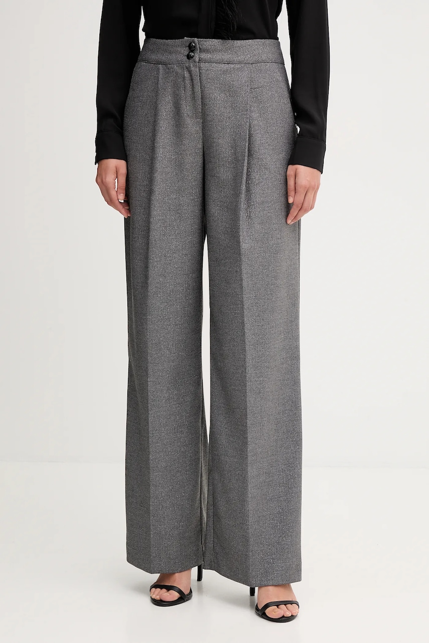 Levně Kalhoty Gaudi dámské, šedá barva, široké, high waist, 521FD25006