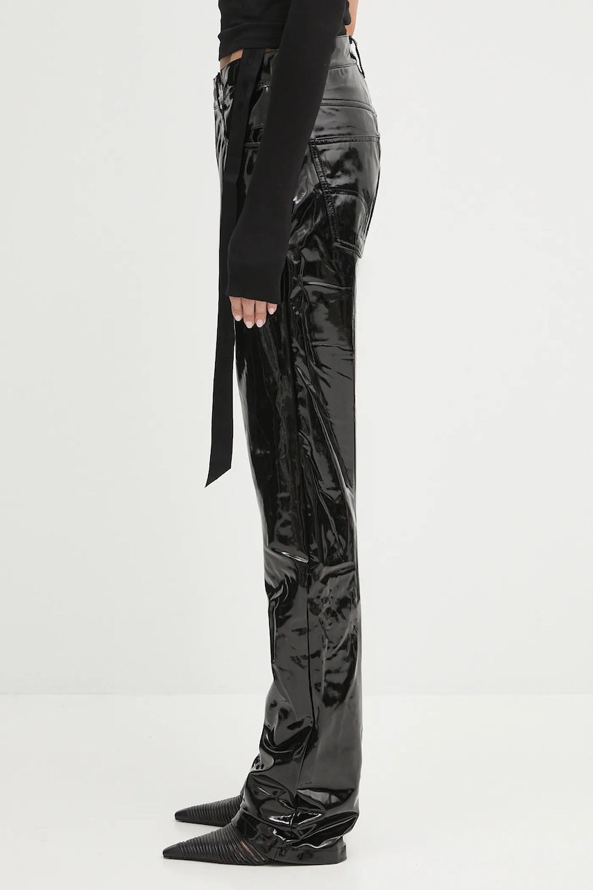 Брюки Fiorucci Stretch Vinyl Straight Fit цвет чёрный клёш высокая посадка W25PFBPA014VN02BK01 Брюки Fiorucci Stretch Vinyl Straight Fit цвет чёрный клёш высокая посадка W25PFBPA014VN02BK01