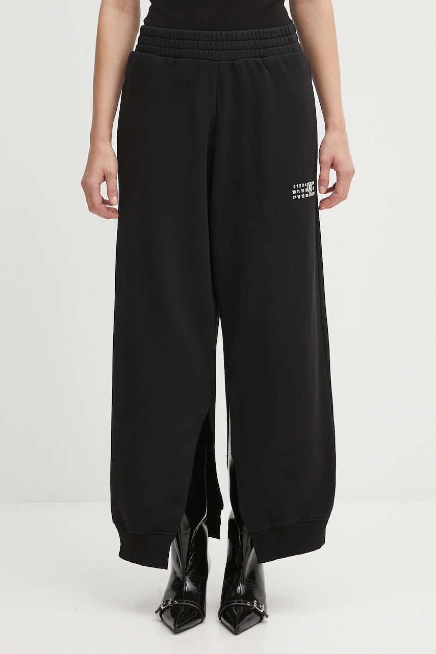 MM6 Maison Margiela pantaloni de trening din bumbac culoarea negru, uni, S52KA0546.M25025.900