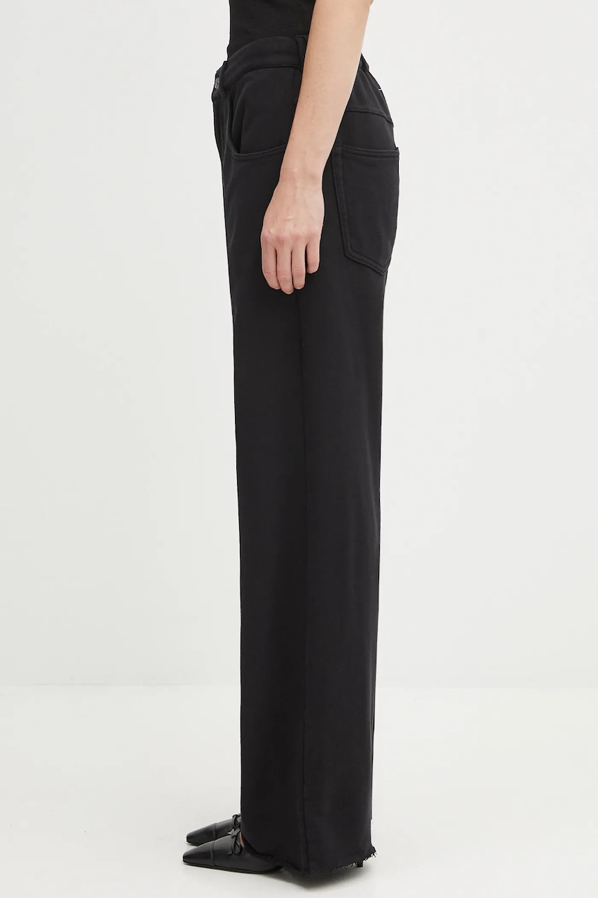 Хлопковые спортивные штаны MM6 Maison Margiela цвет чёрный с принтом S52KA0548.M25014.900 Хлопковые спортивные штаны MM6 Maison Margiela цвет чёрный с принтом S52KA0548.M25014.900