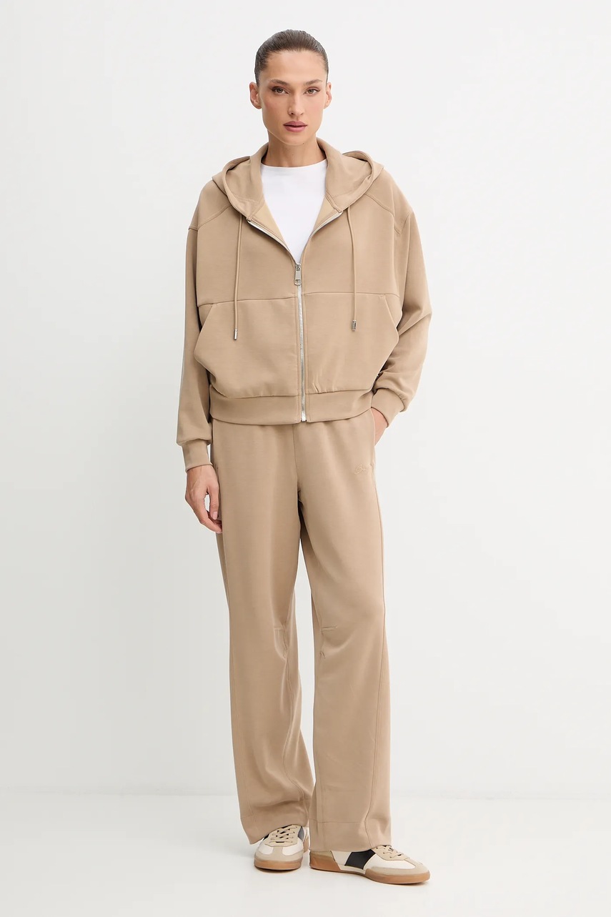 Спортивные штаны BOSS Orange цвет зелёный однотонные 50547800