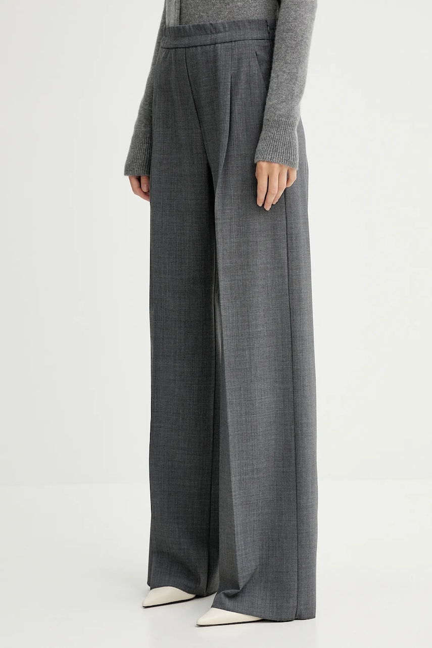 Marella pantaloni culoarea gri, lat, high waist, 2523136014200