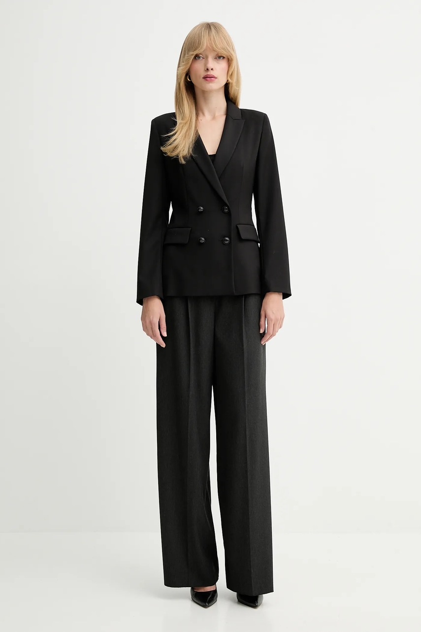 Брюки Marella Emme by Marella цвет серый широкие высокая посадка 2525136151200