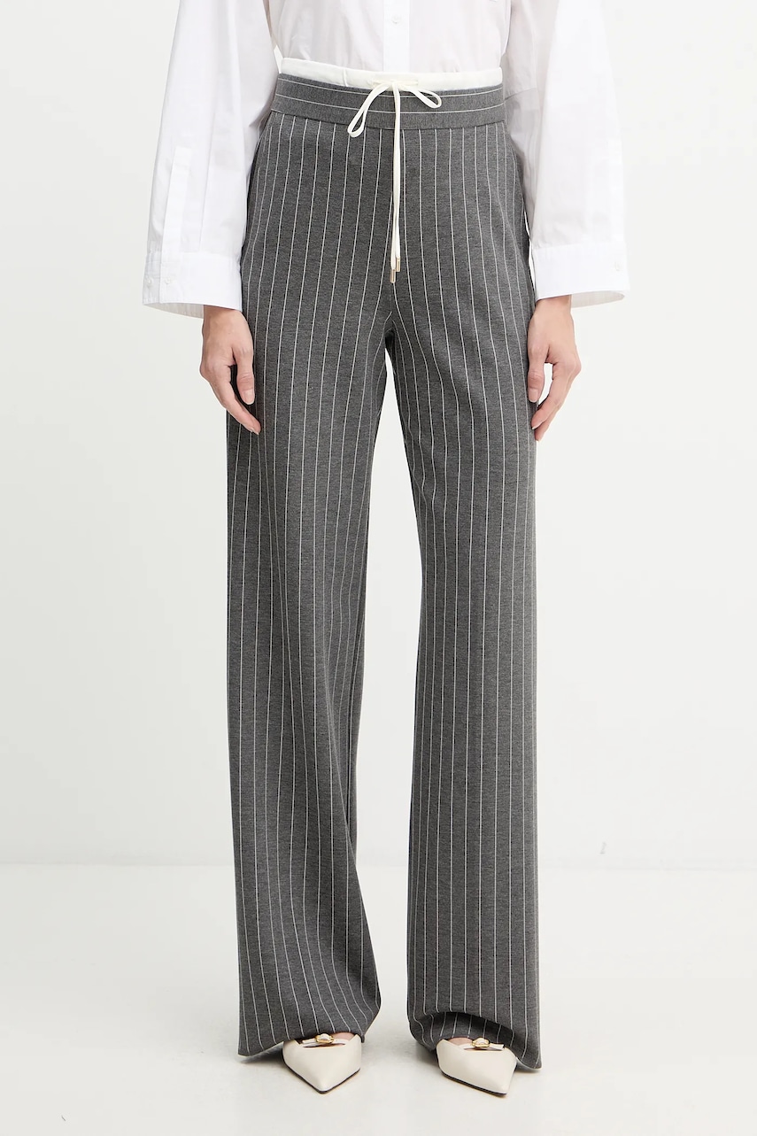 Marella pantaloni Emme by Marella culoarea gri, lat, high waist, 2525786022200