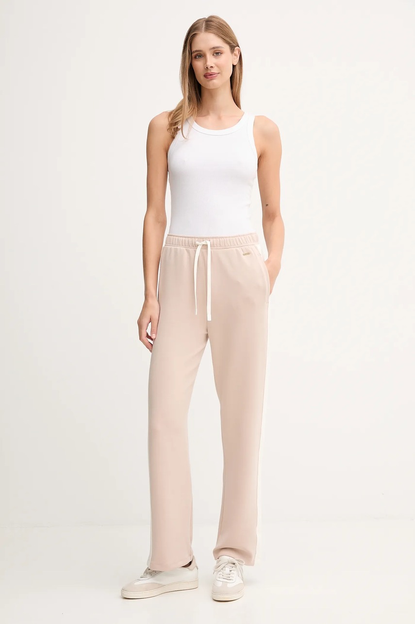 Спортивные штаны BOSS цвет бежевый однотонные 50550717