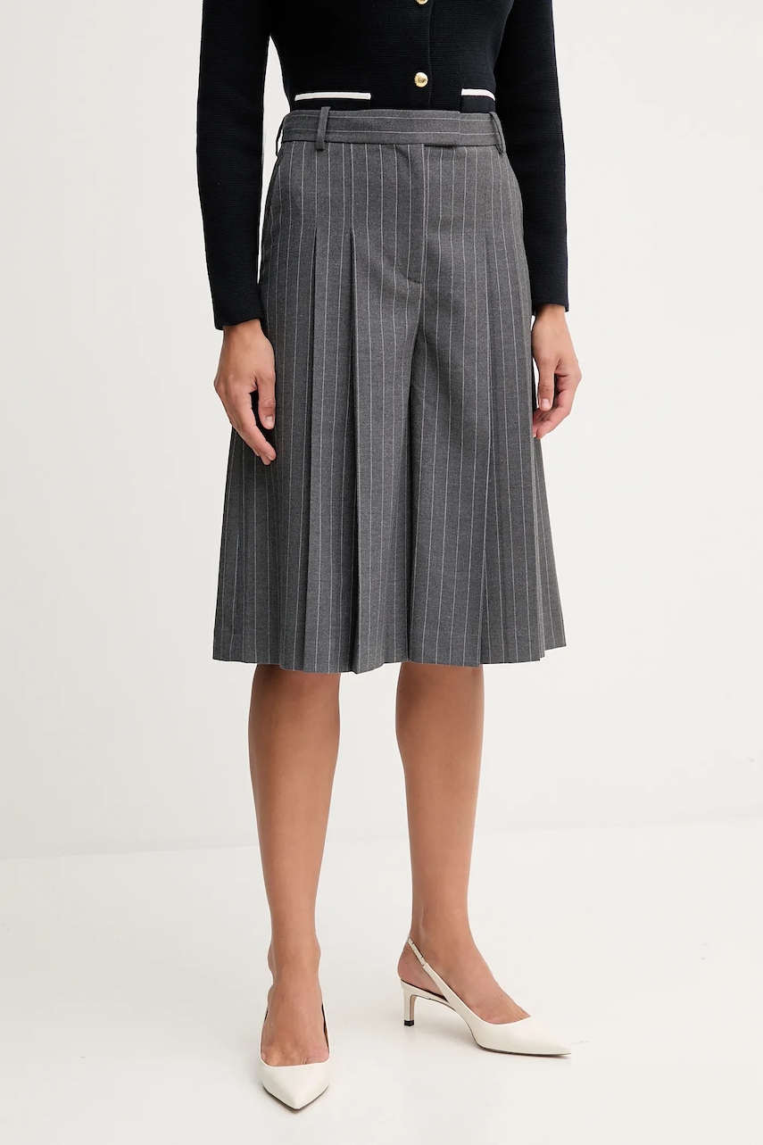 Levně Kraťasy Tommy Hilfiger dámské, šedá barva, high waist, WW0WW48349