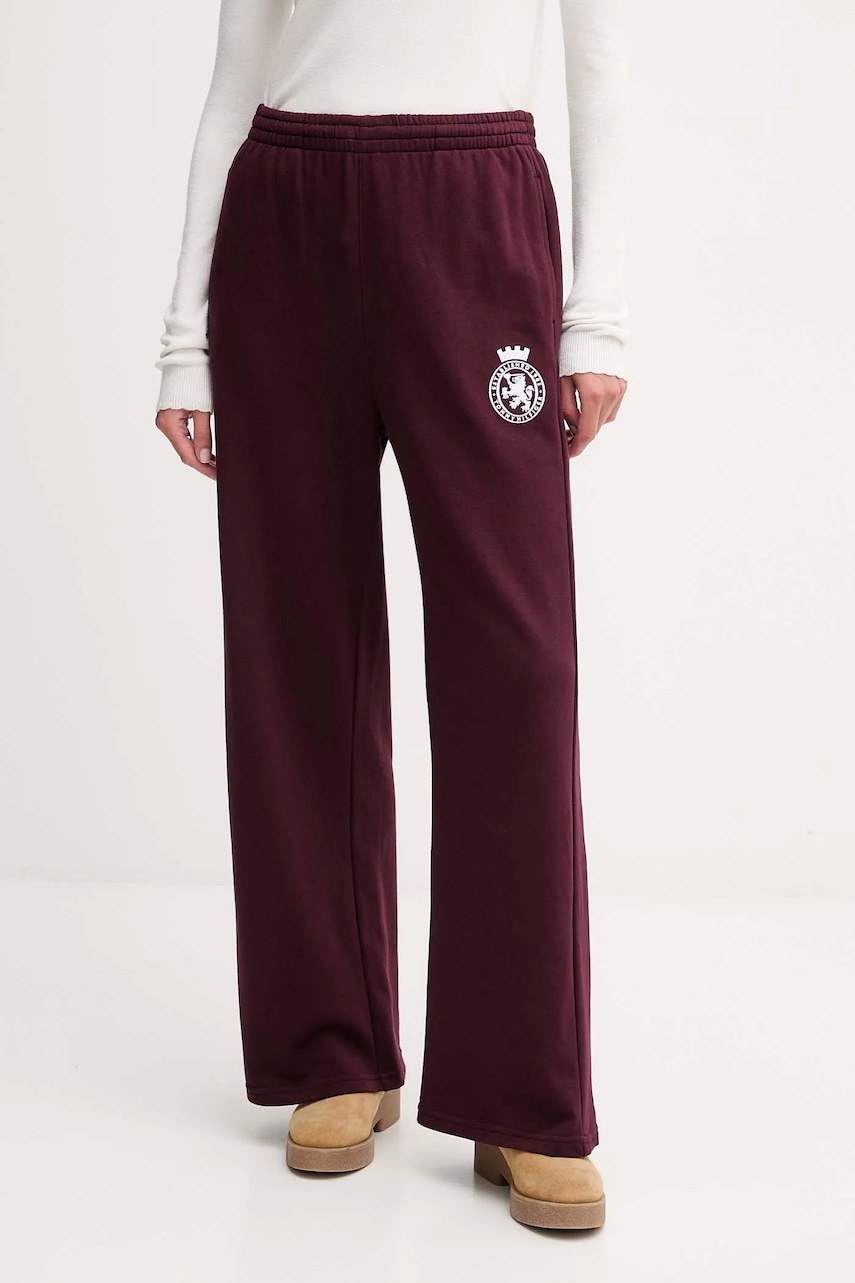 Levně Tepláky Tommy Hilfiger dámské, fialová barva, s aplikací, UW0UW06081