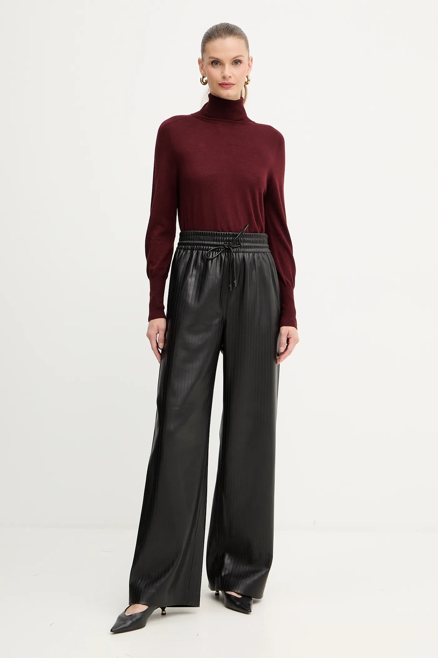 Брюки BOSS цвет чёрный широкие высокая посадка 50548123