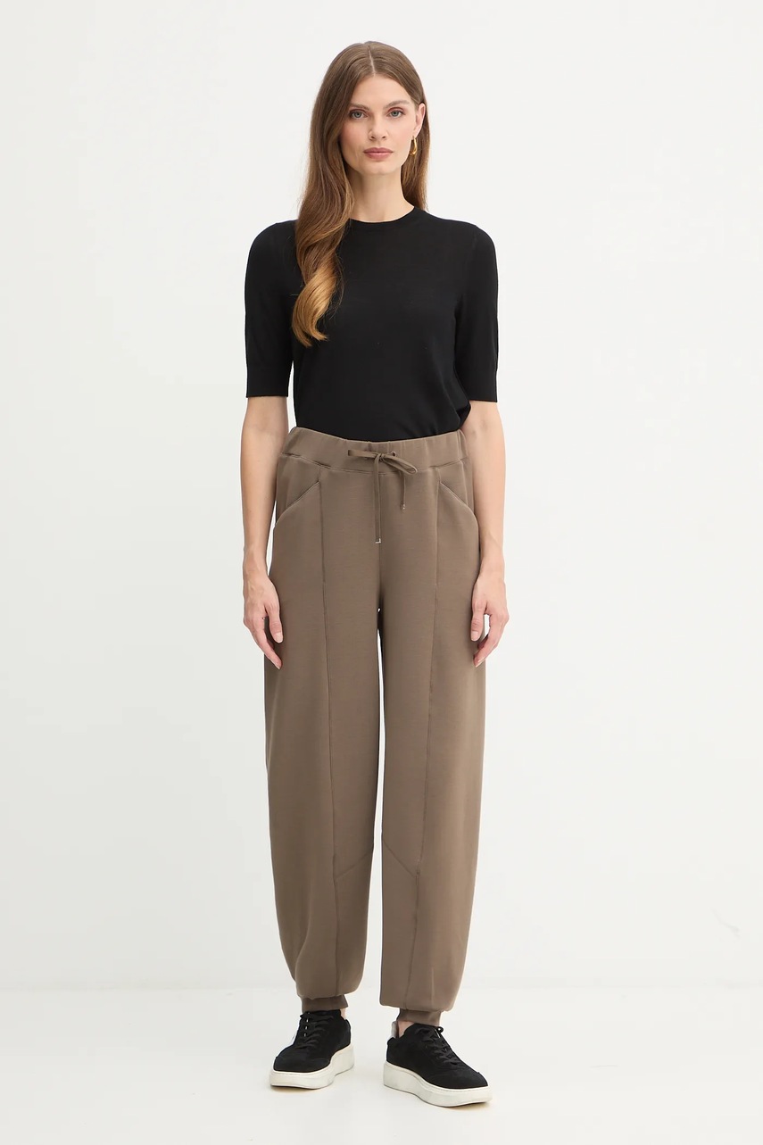 Спортивные штаны BOSS цвет коричневый однотонные 50548633