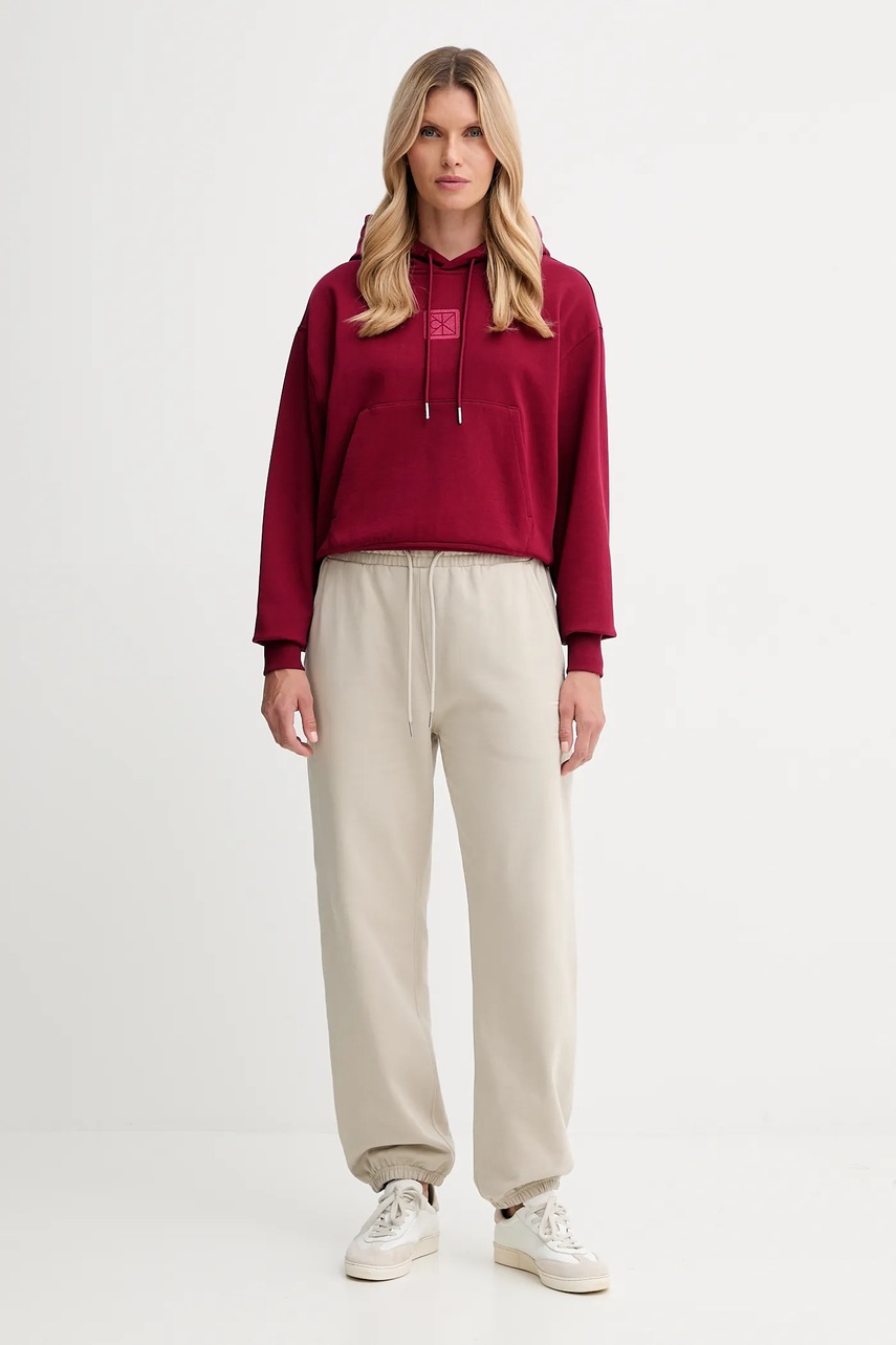 Спортивные штаны Calvin Klein цвет бежевый с аппликацией LV044D205G