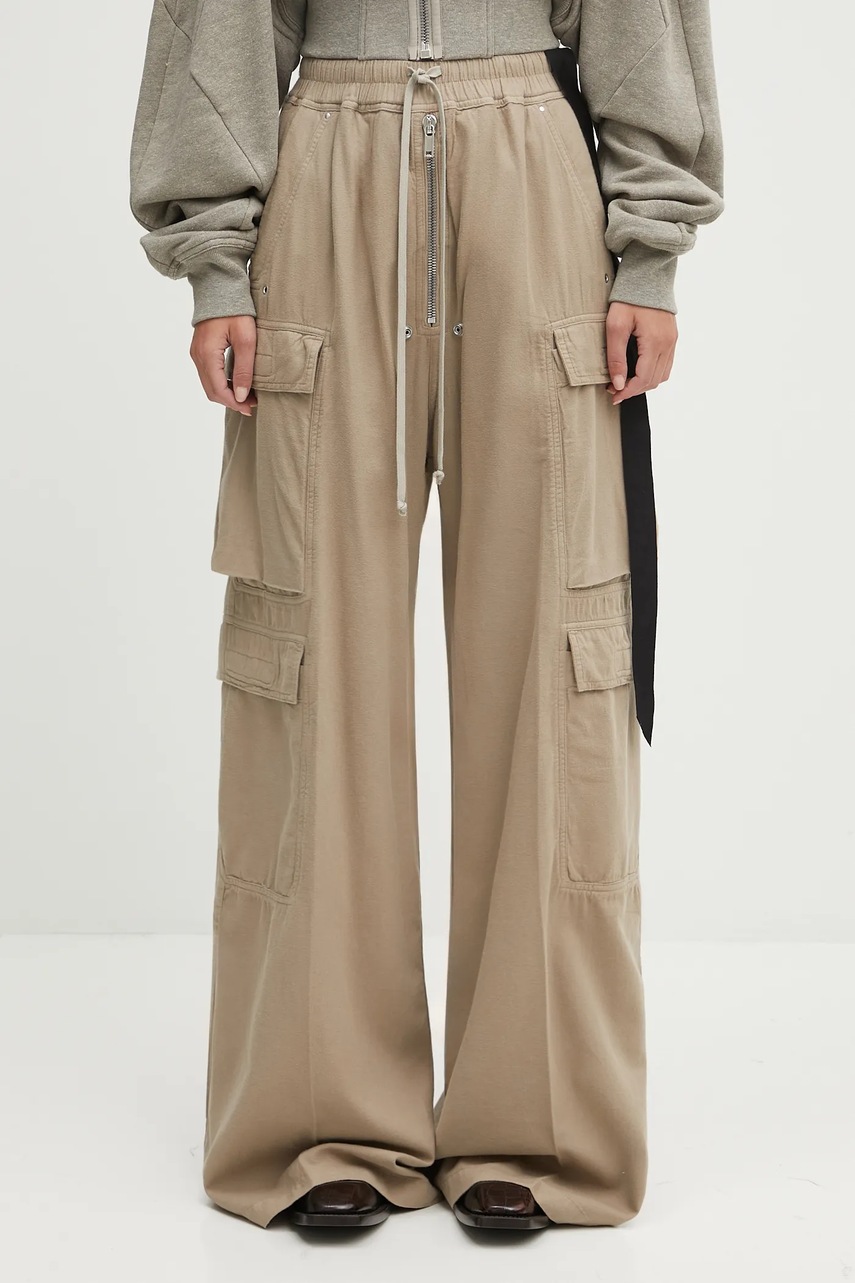 Rick Owens DRKSHDW pantaloni de bumbac Double Cargo Jumbo Belas