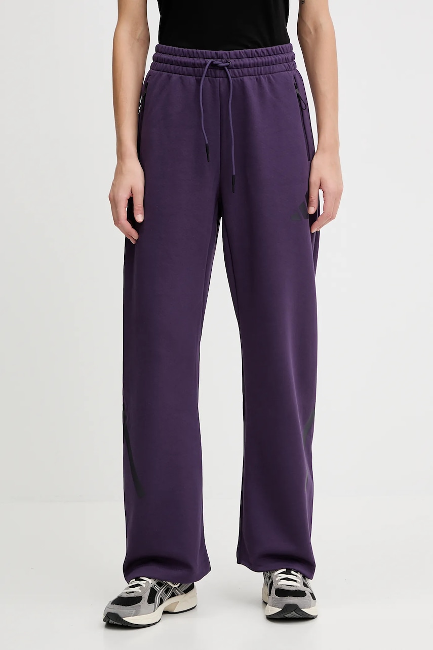 adidas pantaloni de trening adidas x Z.N.E culoarea violet, uni, KB9441