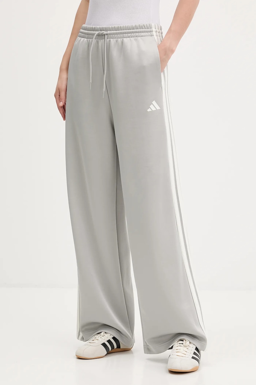 adidas pantaloni de trening Stadium Tp culoarea gri, cu imprimeu, JW0530