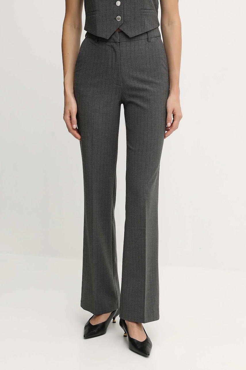 Morgan pantaloni culoarea gri, drept, high waist, PBOKA.F