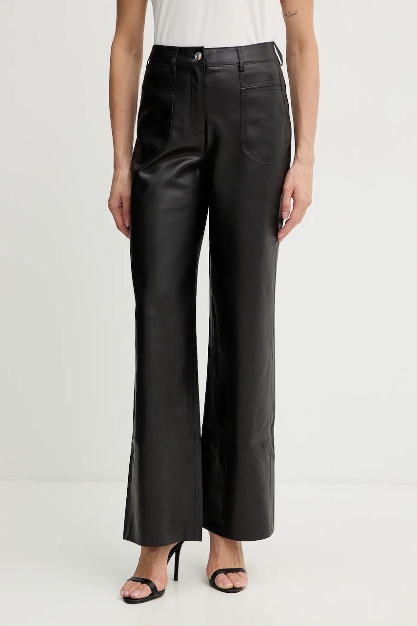 Morgan pantaloni culoarea negru, drept, high waist, PERINE