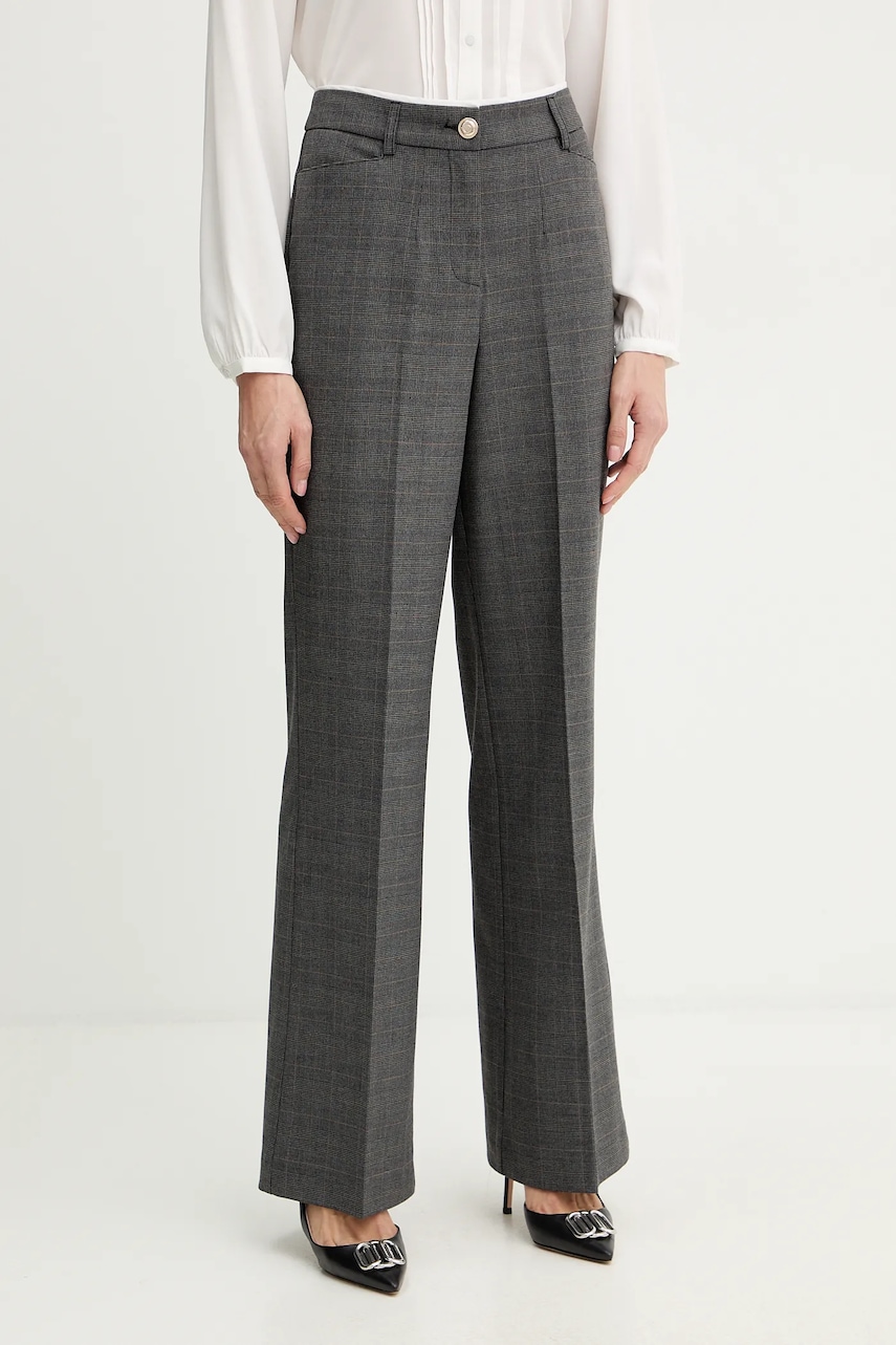 Morgan pantaloni culoarea gri, drept, high waist, PTARY.F