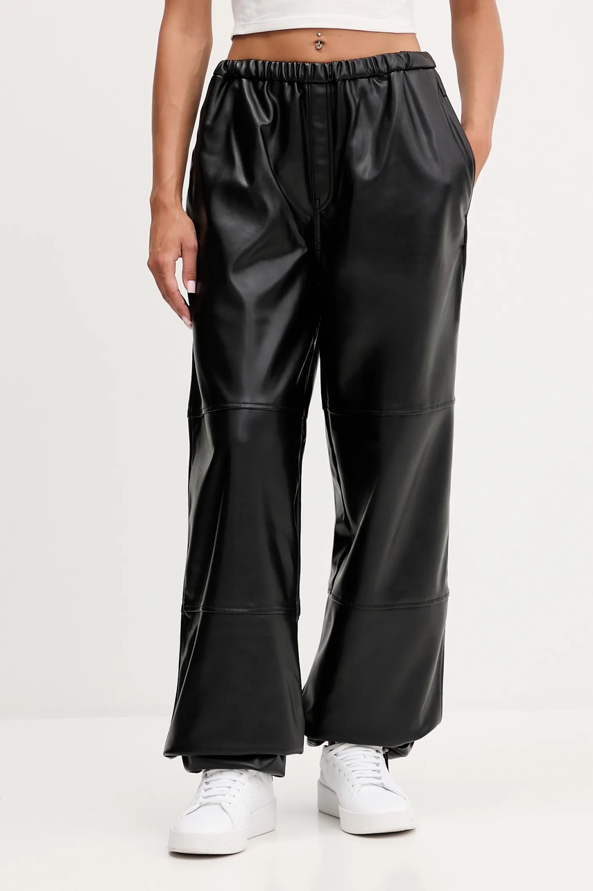 Hugo Blue pantaloni culoarea negru, high waist, 50546770