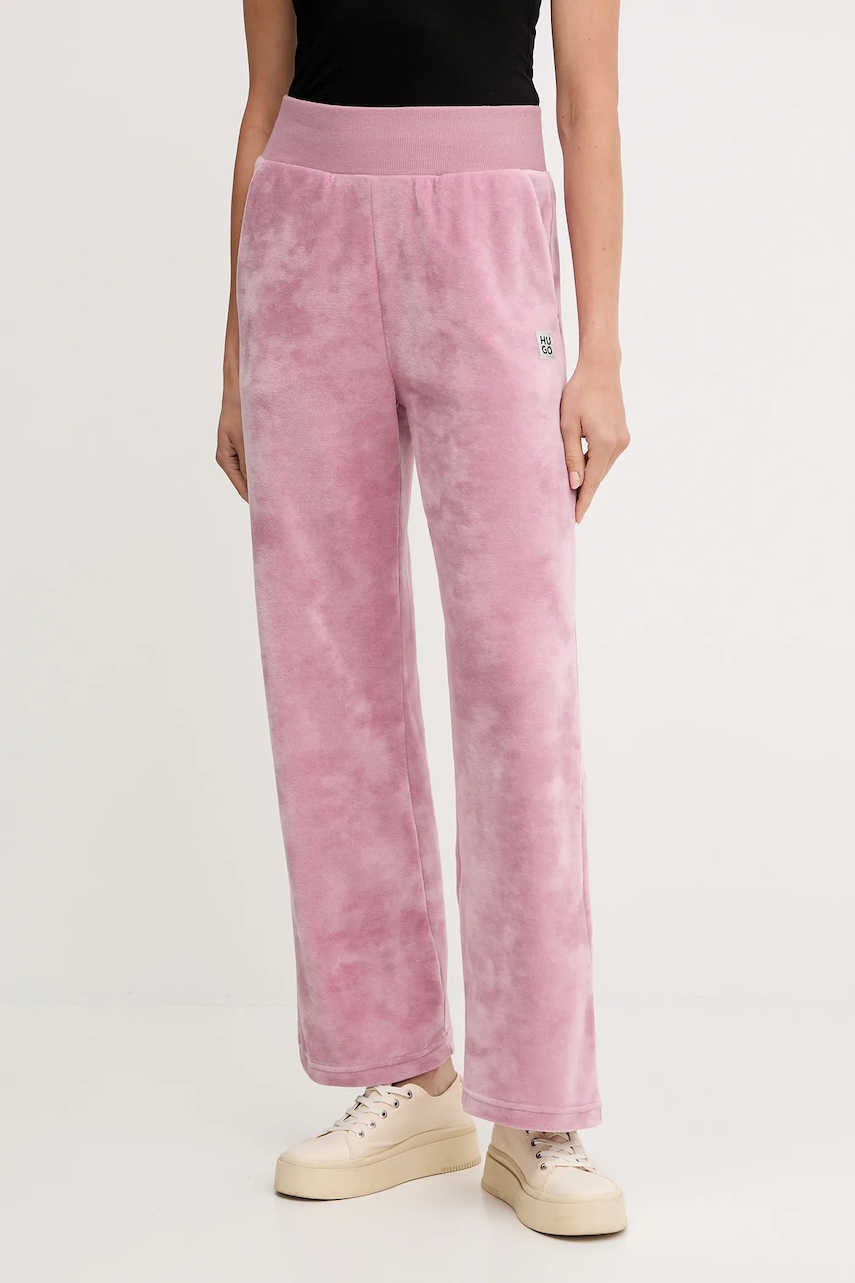 HUGO pantaloni de trening culoarea roz, uni, 50549812