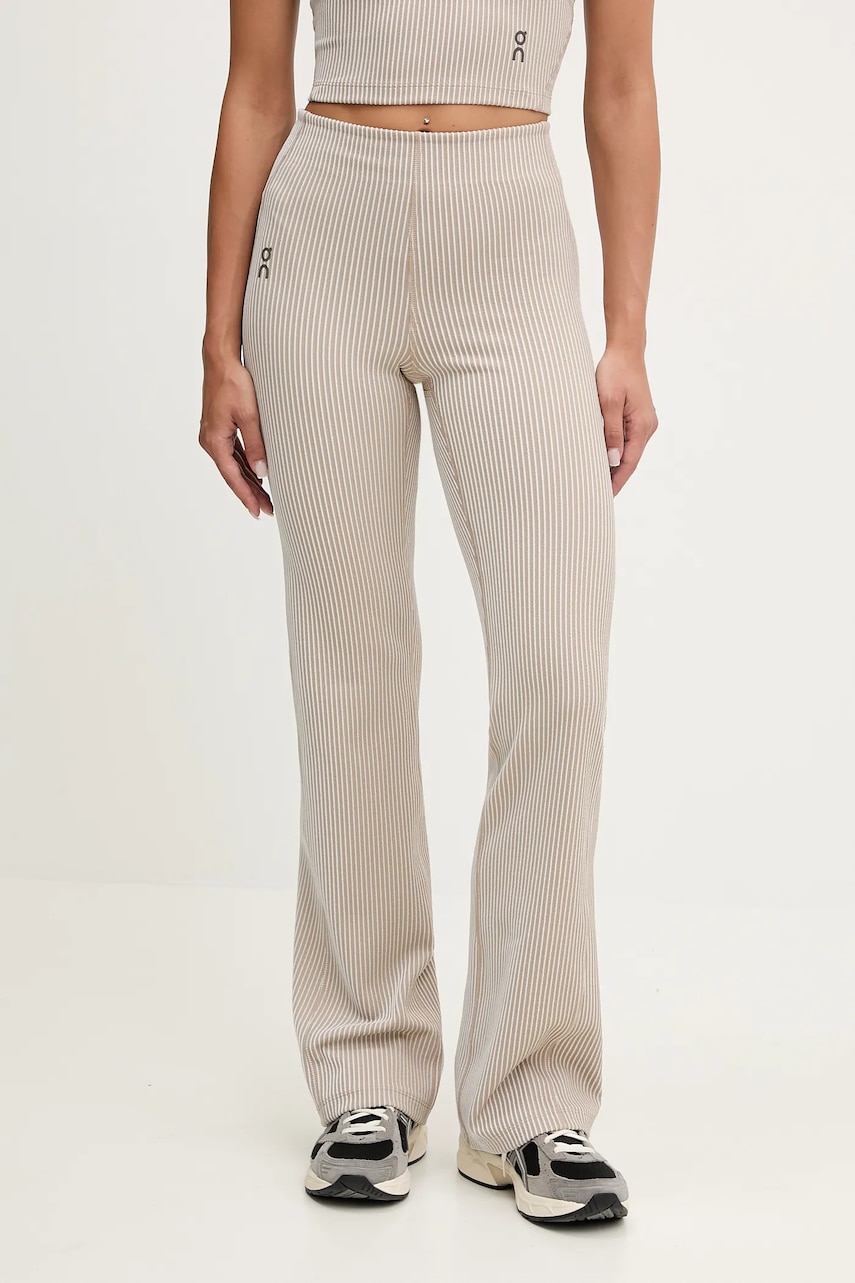 ON running pantaloni de yoga All-Day culoarea bej, drept, high waist, 1WF30473961