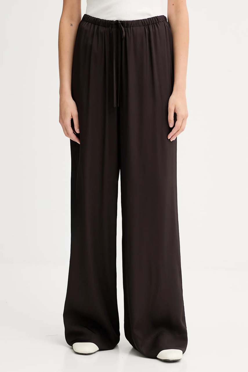 Marc O\'Polo pantaloni culoarea maro, lat, high waist, 508116910143