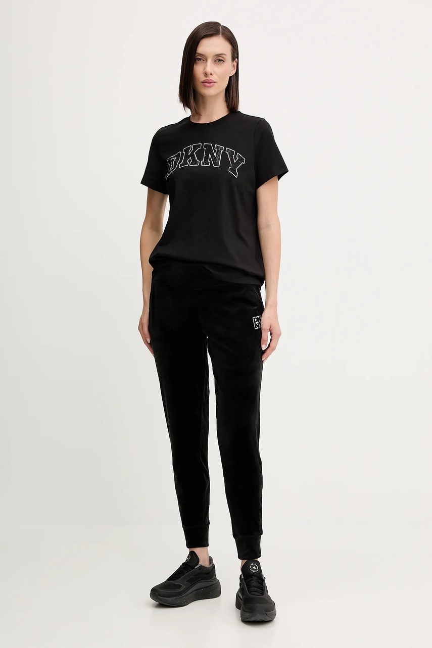 Спортивные штаны Dkny цвет чёрный с аппликацией DP5P3710