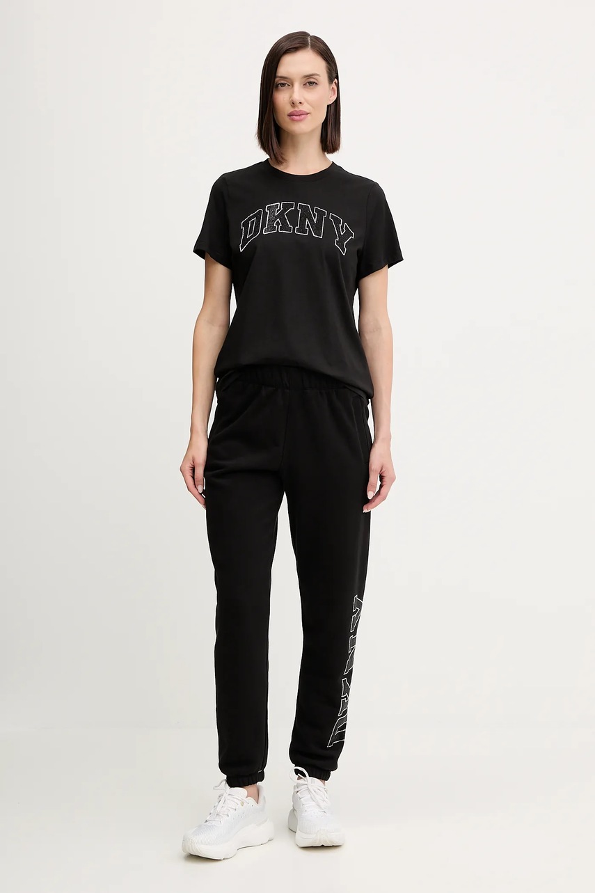 Спортивные штаны Dkny цвет чёрный с аппликацией DP5P3737