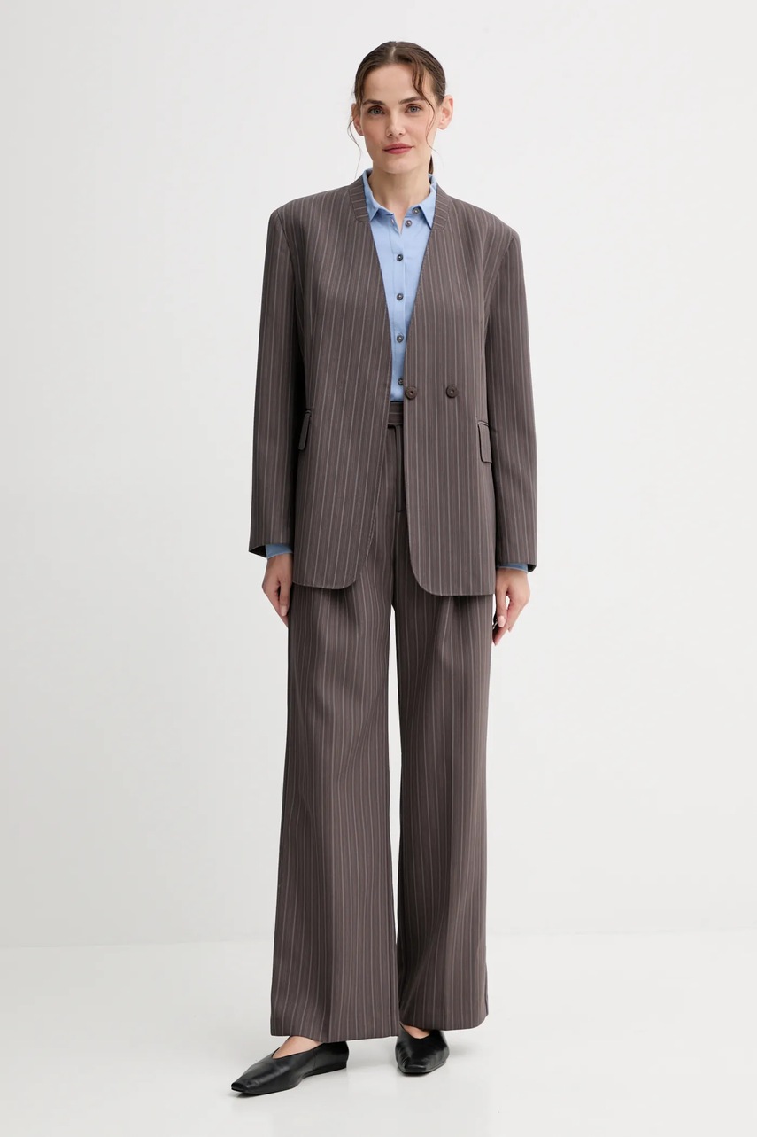 Παντελόνι με μαλλί ISABELLE BLANCHE χρώμα: καφέ, IS25FW-P044-T003 φωτογραφία