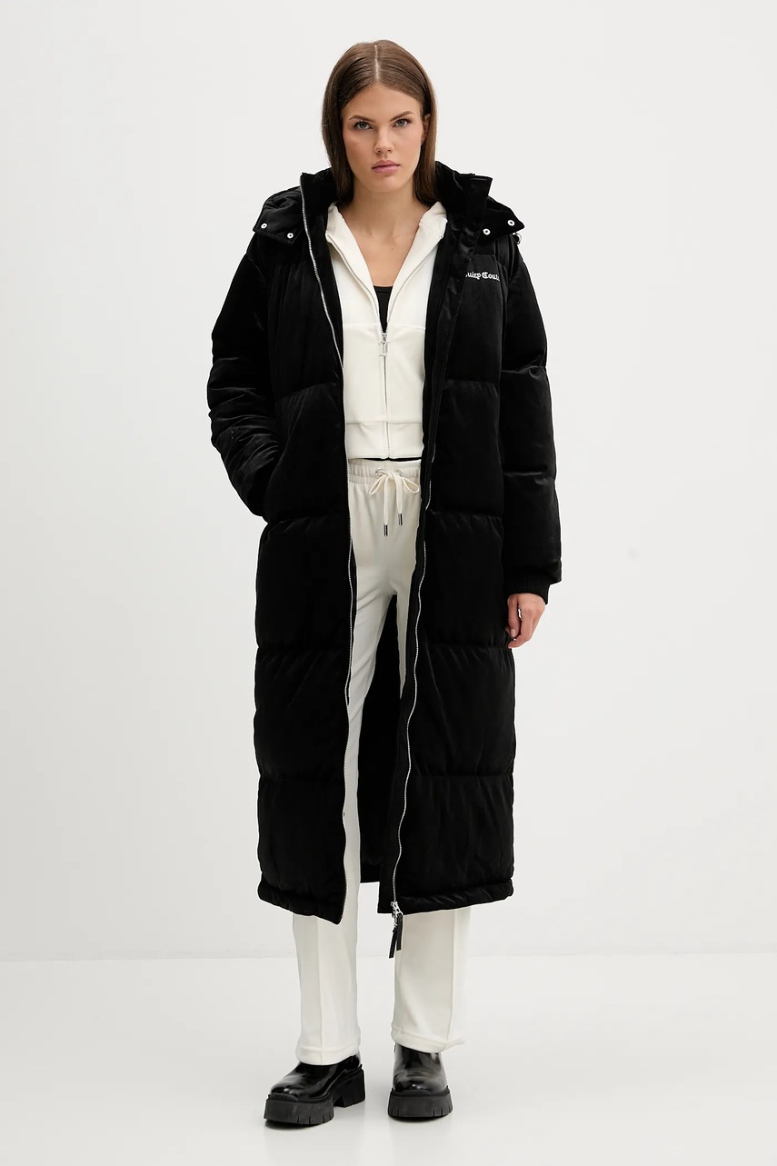 Спортивные штаны из велюра Juicy Couture цвет бежевый с аппликацией JCWBJ225307