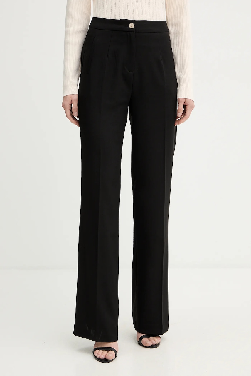 Morgan pantaloni culoarea negru, drept, high waist, PSUZO.F