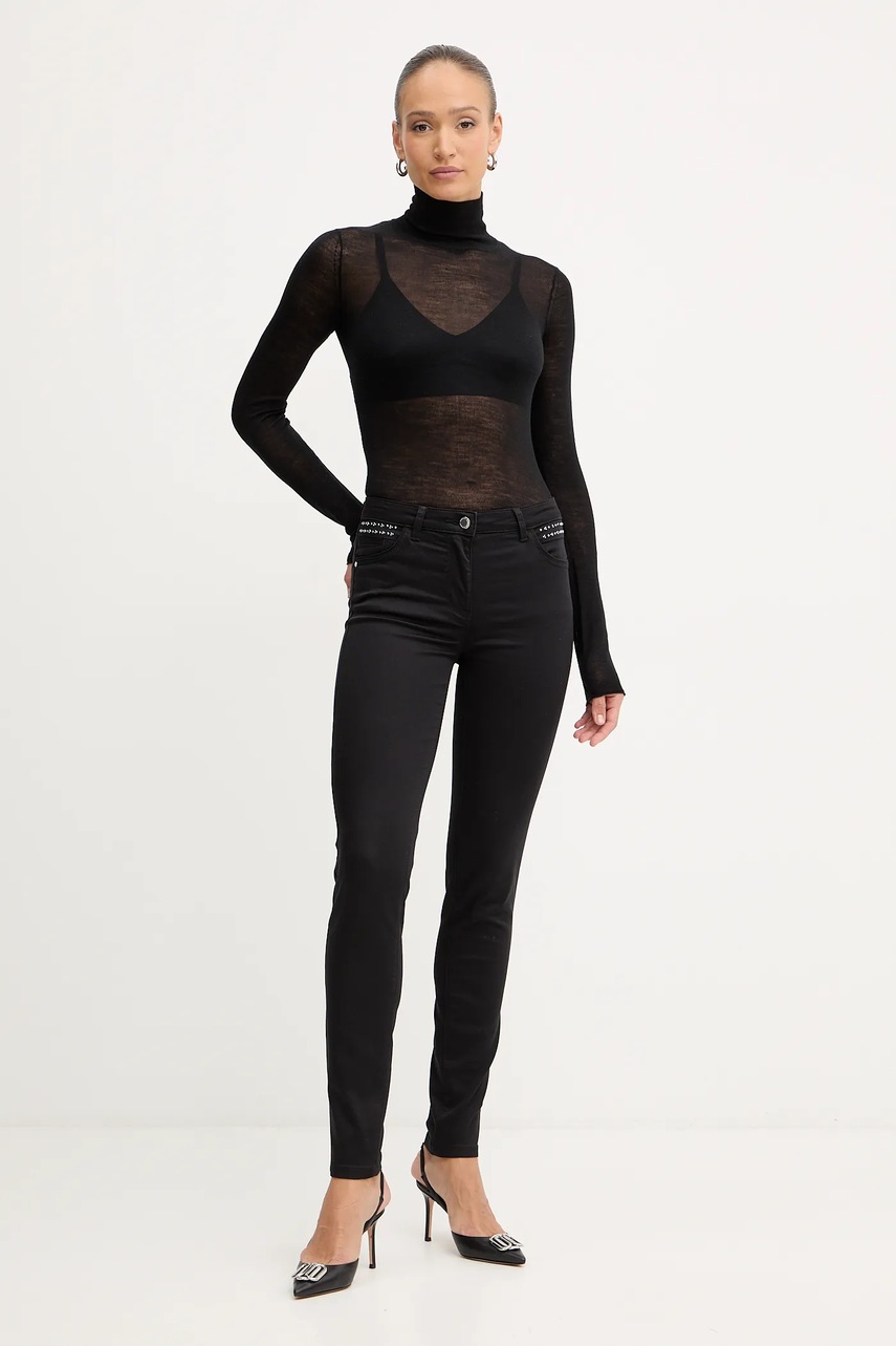 Брюки Morgan цвет чёрный облегающее высокая посадка