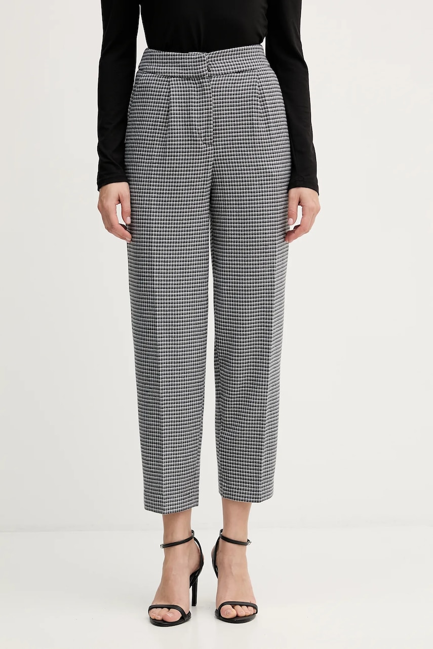 United Colors of Benetton pantaloni culoarea negru, drept, high waist, 44BWDF0AE