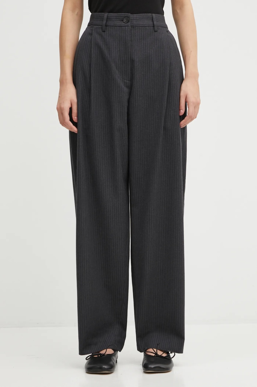 Maison Kitsuné  pantaloni cu lână Double Pleated