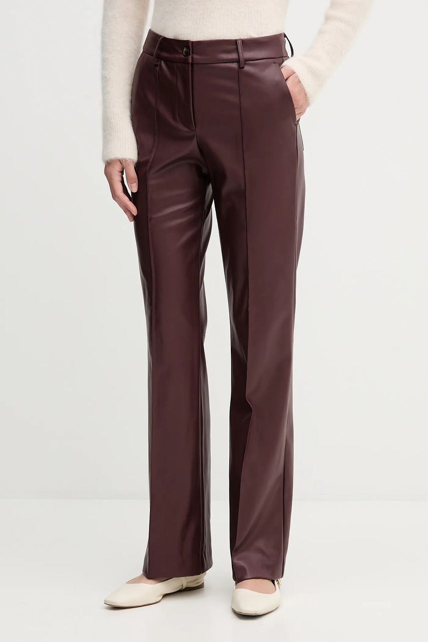 Sandro Ferrone pantaloni culoarea bordo, evazați, high waist, S15YBFDENISE
