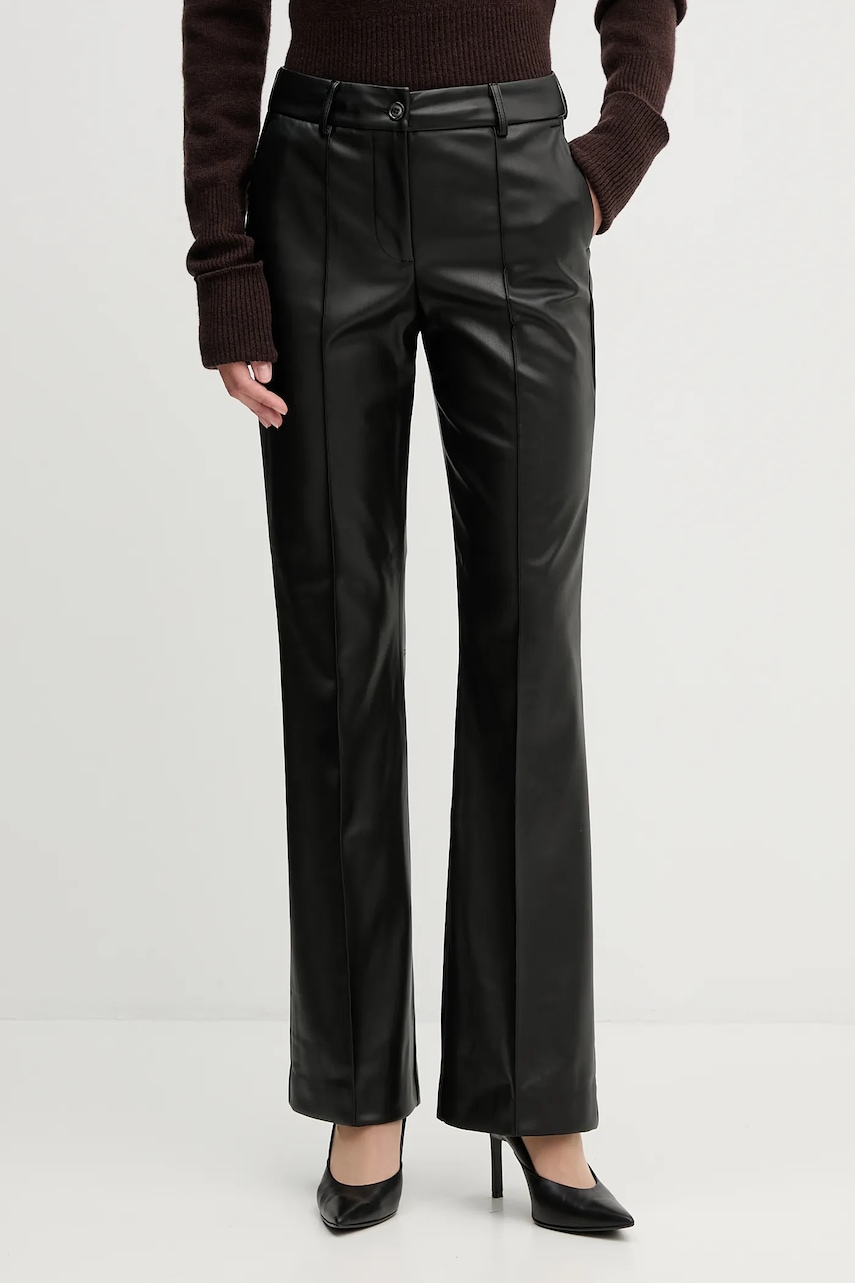 Sandro Ferrone pantaloni culoarea negru, evazați, high waist, S15YBFDENISE