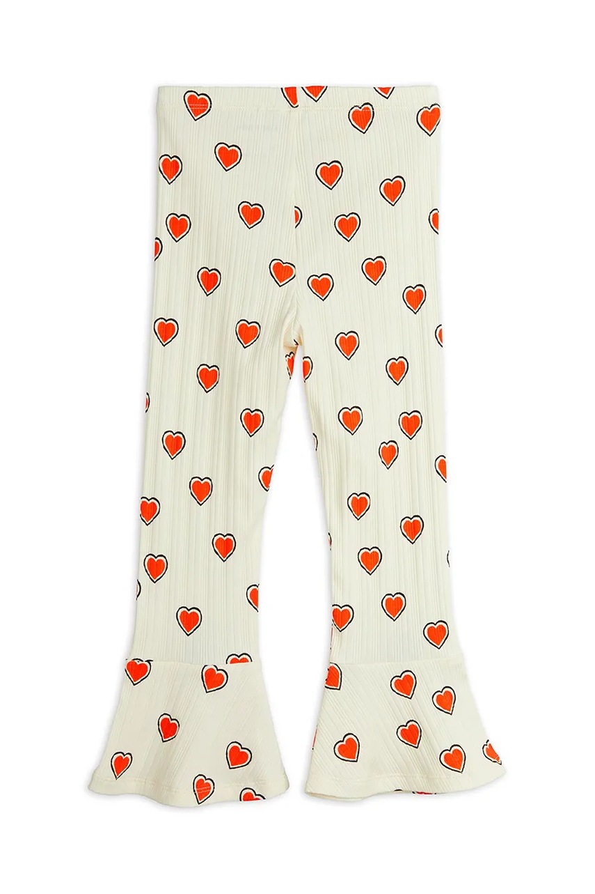Детские спортивные штаны Mini Rodini Outlined hearts цвет бежевый узор 2563010511 Детские спортивные штаны Mini Rodini Outlined hearts цвет бежевый узор 2563010511