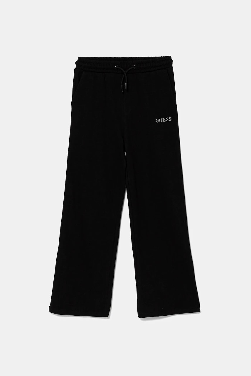 Levně Dětské bavlněné tepláky Guess černá barva, J5YQ14 KA6R4
