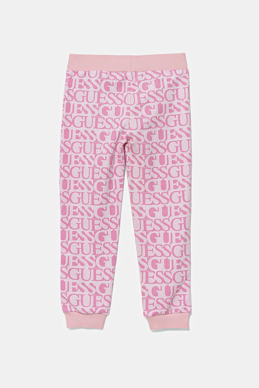 Детские спортивные штаны Guess цвет розовый узор K5YQ13 KAD74